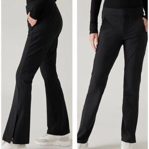 Athleta Size 0 Stellar Flare Trouser Pants Black‎ Travel Career Athleisure